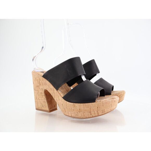 Korks Kork Ease Dezi Sandals Platform Black Vegan Strappy Chunky Heel Size 10 - Picture 6 of 12